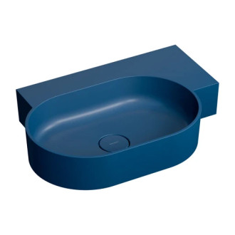 Omnires OVO M+ umývadlo na dosku/závesné pravé, 64 x 44 cm, midnight blue mat OVO645UWPMB