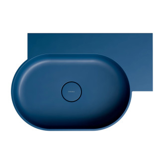 Omnires OVO M+ umývadlo na dosku/závesné pravé, 64 x 44 cm, midnight blue mat OVO645UWPMB