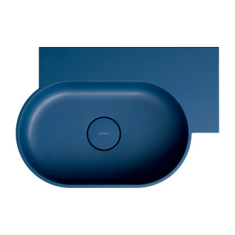 Omnires OVO M+ umývadlo na dosku/závesné pravé, 55 x 38 cm, midnight blue mat OVO555UWPMB