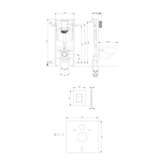 Omnires RAPID podomietkový WC set 4v1, zlatá kartáčovaná, GROHE RAPIDSETGLB