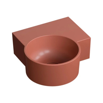 Omnires OVO M+ umývadlo na dosku/závesné pravé, 33 x 34 cm, terracotta mat OVO335UWPTE