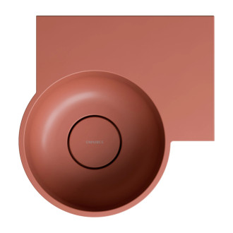 Omnires OVO M+ umývadlo na dosku/závesné pravé, 33 x 34 cm, terracotta mat OVO335UWPTE