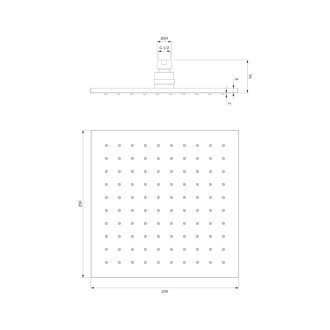 Omnires SLIMLINE hlavová sprcha, 25 x 25 cm, čierna polomat WG225BL