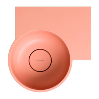 Omnires OVO M+ umývadlo na dosku/závesné pravé, 33 x 34 cm, coral mat OVO335UWPCO