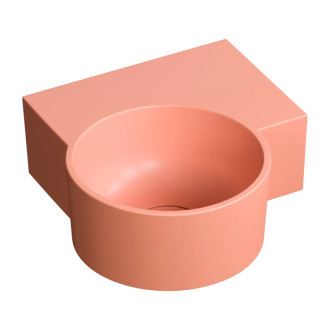 Omnires OVO M+ umývadlo na dosku/závesné pravé, 33 x 34 cm, coral mat OVO335UWPCO