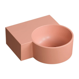 Omnires OVO M+ umývadlo na dosku/závesné ľavé, 33 x 34 cm, coral mat OVO335UWLCO