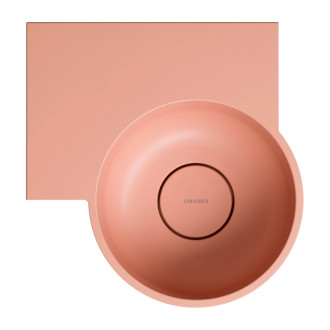 Omnires OVO M+ umývadlo na dosku/závesné ľavé, 33 x 34 cm, coral mat OVO335UWLCO