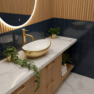 REA Umývadlo na dosku Basaro Sofia - Bielozlaté BAS-U1007