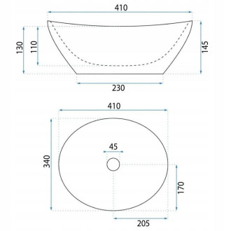 REA Umývadlo na dosku Basaro Sofia - Bielozlaté BAS-U1007