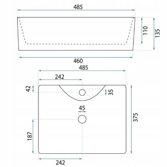 REA Umývadlo na dosku Basaro Ceres BAS-U1003