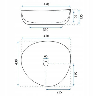 REA Umývadlo na dosku Basaro Wiktoria BAS-U1009