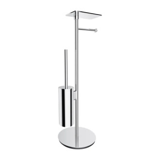 Omnires MODERN PROJECT stojan na toaletný papier a WC štetku s policou, chróm lesk MP60820CR