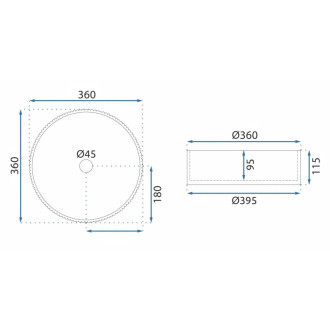 REA Umývadlo na dosku Suri Brown REA-U3613