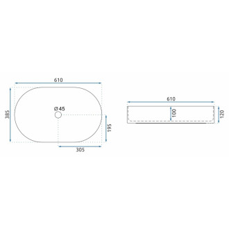 REA Umývadlo na dosku Nadia 60 Sandy REA-U7341