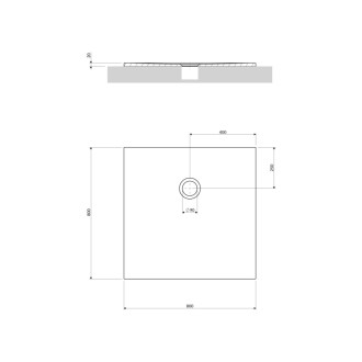Omnires AQUAPURE konglomerátová sprchová vanička, 80 x 80 cm, biela mat AQUAPURE80-KBM