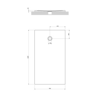 Omnires AQUAPURE konglomerátová sprchová vanička, 90 x 160 cm, biela mat AQUAPURE90-160BM