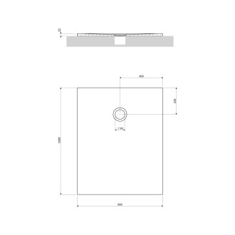 Omnires AQUAPURE konglomerátová sprchová vanička, 80 x 100 cm, biela mat AQUAPURE80-100BM