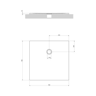 Omnires AQUAPURE konglomerátová sprchová vanička, 90 x 90 cm, biela mat AQUAPURE90-KBM