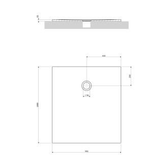 Omnires AQUAPURE konglomerátová sprchová vanička, 90 x 100 cm, biela mat AQUAPURE90-100BM