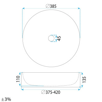 REA Umývadlo na dosku Anastazja REA-U0639