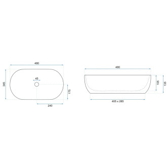 REA Umývadlo na dosku Amelia Saturn 48 REA-U0636