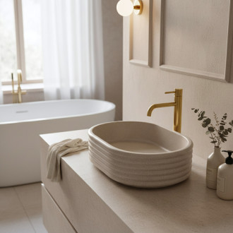 REA Umývadlo na dosku Nicoletta Beige REA-U7346