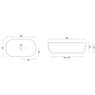 REA Umývadlo na dosku Amelia Ruststone 48 REA-U0625