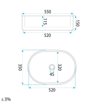 REA Umývadlo na dosku Georgia REA-U3542