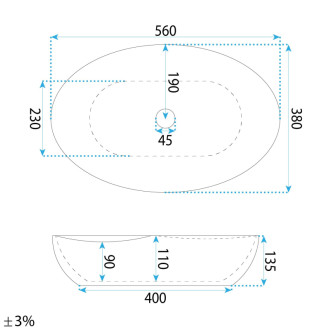 REA Umývadlo na dosku Emilia Reno REA-U3510