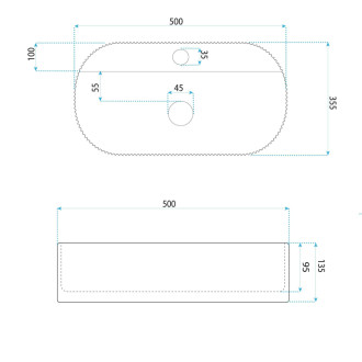 REA Umývadlo na dosku Marcela 50 Vanilla REA-U3516