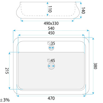REA Umývadlo na dosku Castel REA-U3508