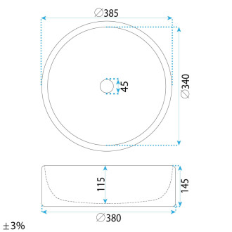 REA Umývadlo na dosku Alice REA-U3500