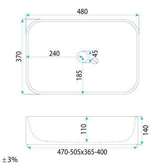REA Umývadlo na dosku Atria REA-U3503
