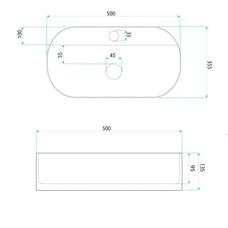 REA Umývadlo na dosku Marcela 50 Vanilla REA-U3514