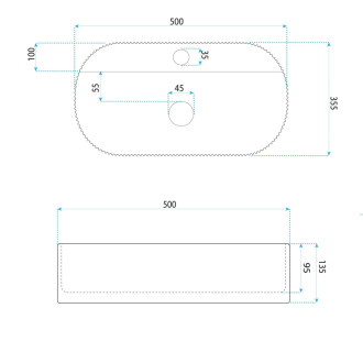 REA Umývadlo na dosku Marcela 50 Saturn REA-U3515