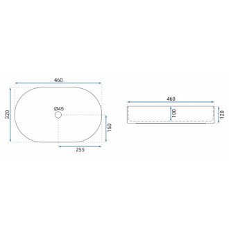 REA Umývadlo na dosku Nadia 46 REA-U9249