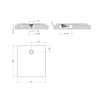 Omnires AQUAROCK kompozitná sprchová vanička, 90 x 100 cm, biela mat AQUAROCK90-100BM