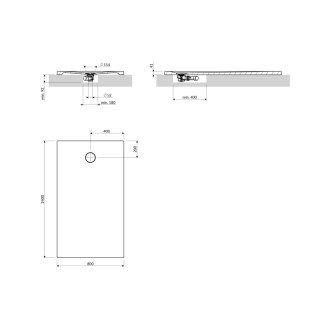 Omnires AQUAROCK kompozitná sprchová vanička, 80 x 140 cm, biela mat AQUAROCK80-140BM
