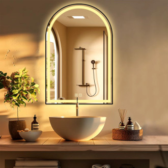 REA Zrkadlo LED 60x100cm DASH BLACK HOM-06504