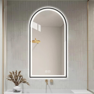 REA Zrkadlo LED 60x100cm DASH BLACK HOM-06504