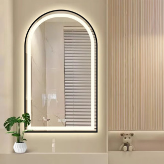 REA Zrkadlo LED 60x100cm DASH BLACK HOM-06504