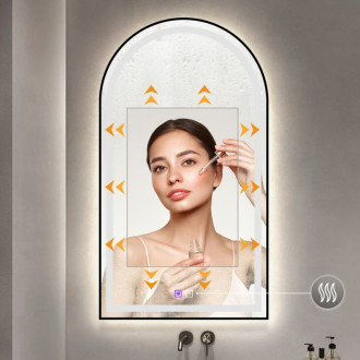 REA Zrkadlo LED 60x100cm DASH BLACK HOM-06504