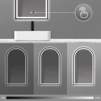 REA Zrkadlo LED 60x100cm DASH BLACK HOM-06504