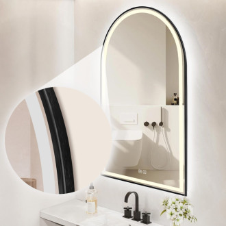 REA Zrkadlo LED 60x100cm DASH BLACK HOM-06504