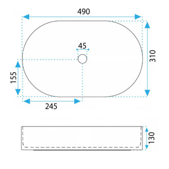 REA Umyvadlo na desku Vanda Pistachio Matt REA-U3612 REA-U3612