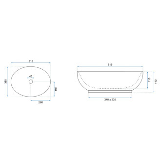 REA Umývadlo na dosku Carola Ombre REA-U0627