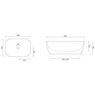 REA Umývadlo na dosku Belinda Marrone Matt REA-U3600