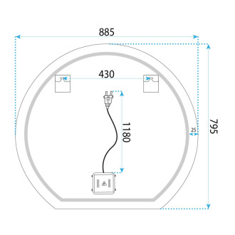 REA Zrkadlo LED 90cm Fabio HOM-00911