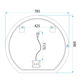 REA Zrkadlo LED 80cm Fabio HOM-00910