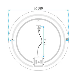 REA Zrkadlo LED 60cm Modern HOM-00904